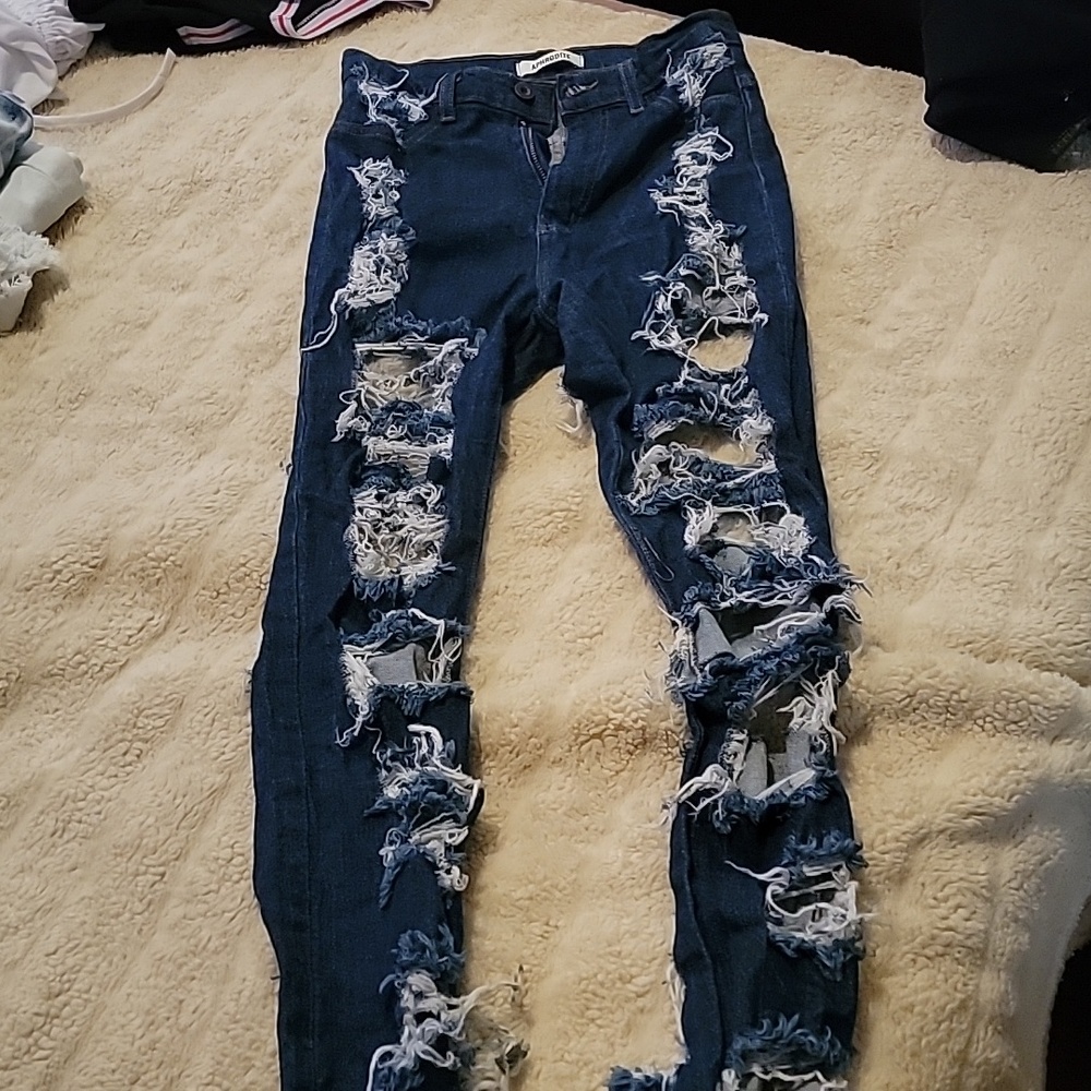 Sexy High waisted ripped skinny jeans